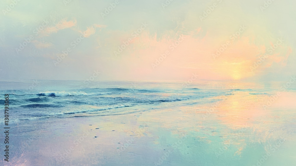 Sunrise over a tranquil beach, soft pastel colors reflecting on the water, gentle waves, serene and peaceful atmosphere, ultra-detailed, high definition. Sunrise over a tranquil beach, soft pastel colors reflecting on the water, gentle waves, serene and peaceful atmosphere, ultra-detailed, high definition.