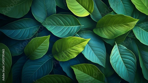 Wallpaper Mural Vibrant green leaves creating lush natural background Torontodigital.ca