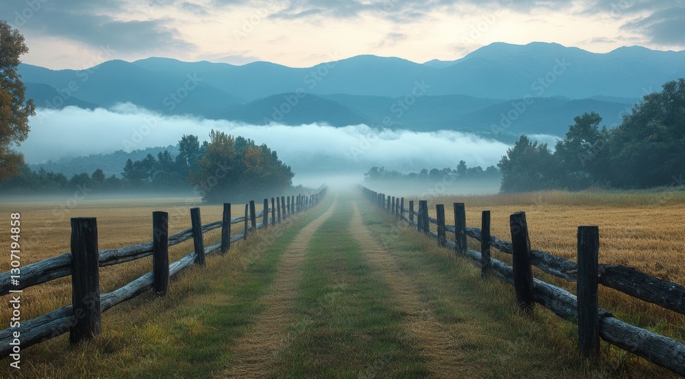 Obraz premium mountainous landforms hill atmospheric phenomenon natural landscape mountain mist grassland ecoregion highland landscape