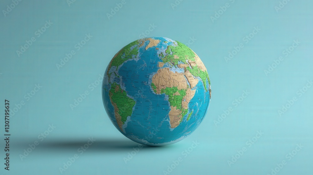 Fototapeta premium Earth Globe on Pastel Background