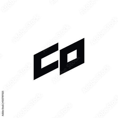 CO monogram logo design letter text name symbol monochrome logotype alphabet character simple logo