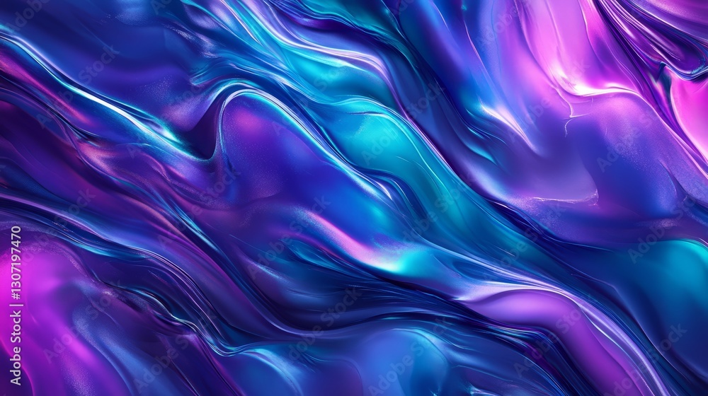 Obraz premium Teal and purple gradient with smooth transitions, softly glowing and blending, evoking a peaceful and futuristic ambiance
