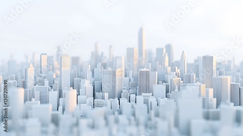 Abstract white city skyline