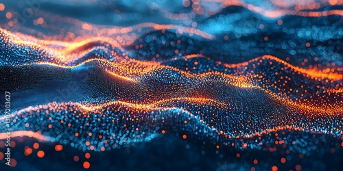 Abstract Glowing Particle Wave