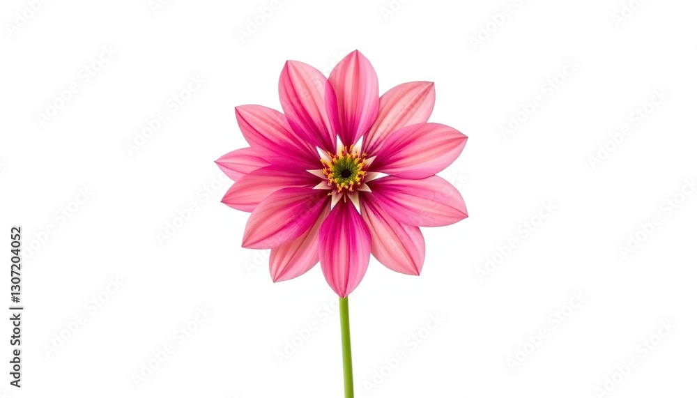 A single, vibrant bloom isolated against a pure white backdrop, blossom, floral A single, vibrant bloom isolated against a pure white backdrop, blossom, floral