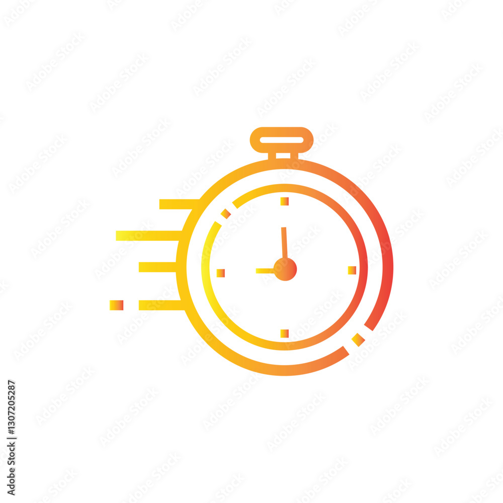 Shortest time limit stopwatch vector icon black and white set material.