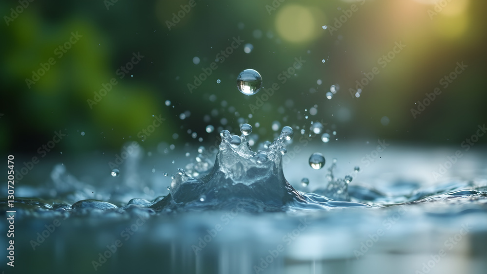 Captivating Water Droplets in Mid-Air Splashing Captivating Water Droplets in Mid-Air Splashing