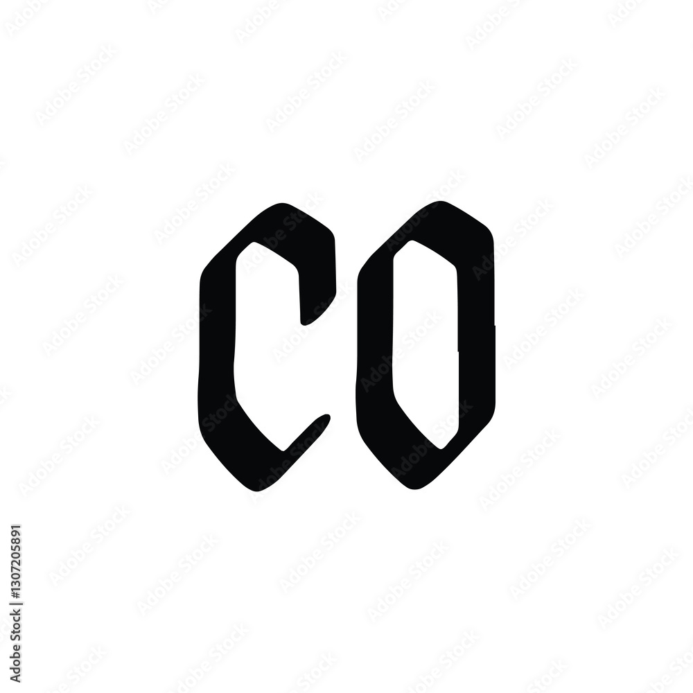 Fototapeta premium CO monogram logo design letter text name symbol monochrome logotype alphabet character simple logo