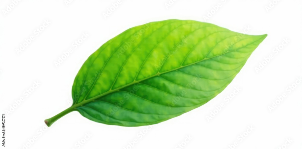 Simple leaf isolated on white background with soft lighting, isolated, botanical, plant Simple leaf isolated on white background with soft lighting, isolated, botanical, plant