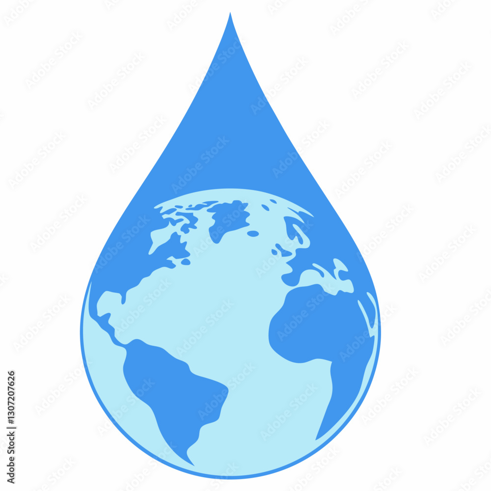 Obraz premium Water Droplet Globe vector illustration