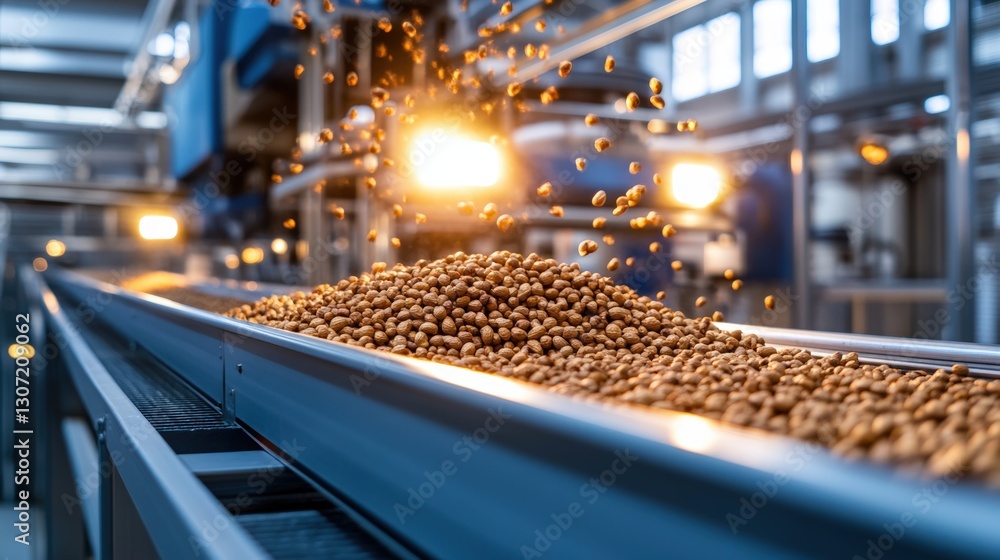 Roasting Station in High-Capacity Peanut Butter Production Plant: Conveyor Belts, Warmth, Aroma-Filled Atmosphere Roasting Station in High-Capacity Peanut Butter Production Plant: Conveyor Belts, Warmth, Aroma-Filled Atmosphere