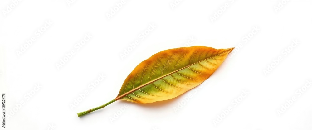 Single wilting leaf isolated on pure white backdrop, one, backdrop Single wilting leaf isolated on pure white backdrop, one, backdrop