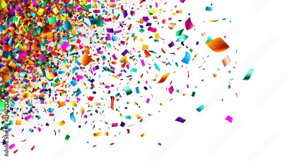 Fototapeta premium Colorful Confetti Explosion on White Background