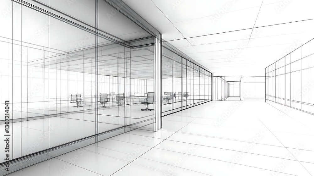 Elegant wireframe concept of a modern residential building interior high resolution picture Elegant wireframe concept of a modern residential building interior high resolution picture