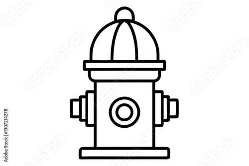 Stylized Fire Hydrant Icon - Line Art Vector for Public Safety Design

