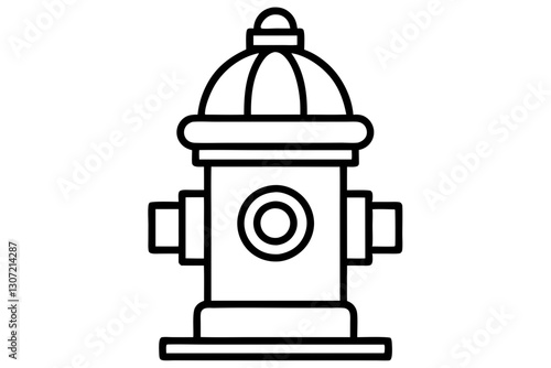 Stylized Fire Hydrant Icon - Line Art Vector for Public Safety Design

