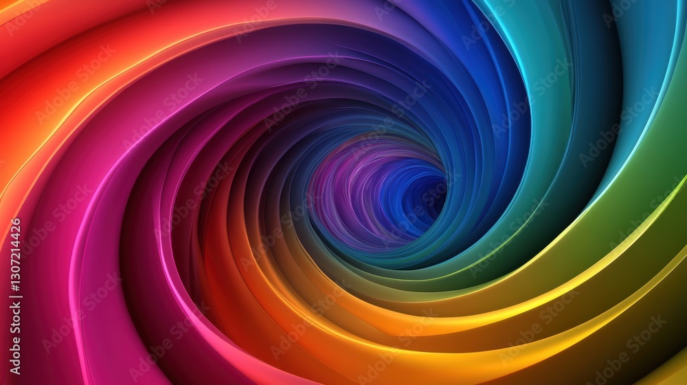 Fototapeta premium Vibrant Swirling Colors in Abstract Spiral Motion Depicting Dynamic Energy and Creativity with a Multicolor Palette of Shades and Hues