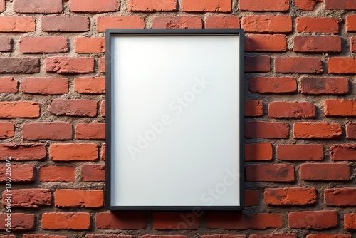 Wallpaper Mural Blank Picture Frame on Brick Wall - Mockup for Design Ideas Torontodigital.ca