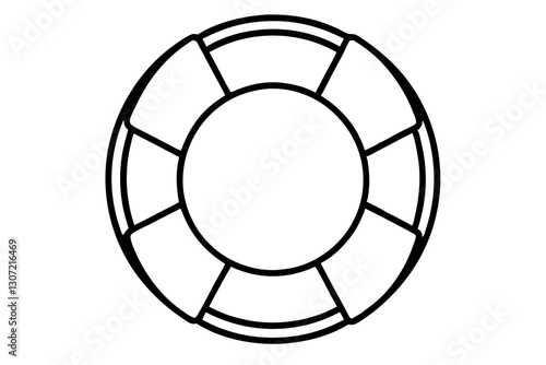 Vector Line Art of Lifebuoy Icon – Minimal Maritime Safety Symbol

