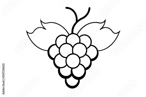 Vintage Grapes Line Art Vector for Wine Labels and Vineyard Design


