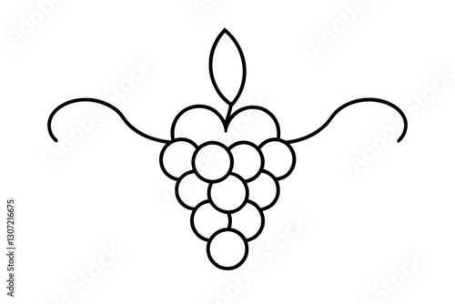 Vintage Grapes Line Art Vector for Wine Labels and Vineyard Design

