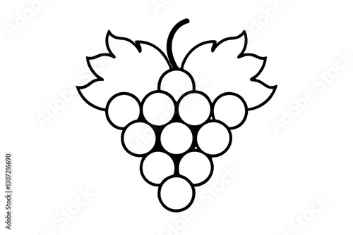 Vintage Grapes Line Art Vector for Wine Labels and Vineyard Design

