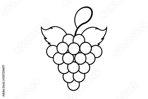 Vintage Grapes Line Art Vector for Wine Labels and Vineyard Design

