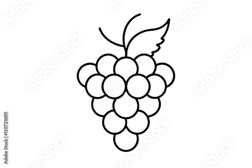 Vintage Grapes Line Art Vector for Wine Labels and Vineyard Design

