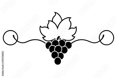 Vintage Grapes Line Art Vector for Wine Labels and Vineyard Design

