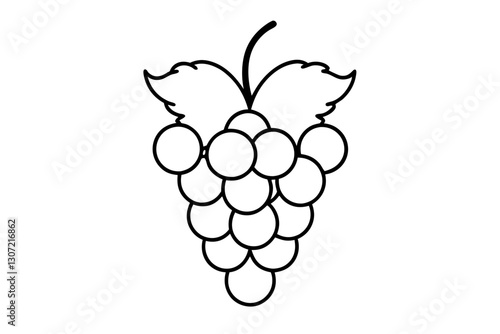 Vintage Grapes Line Art Vector for Wine Labels and Vineyard Design

