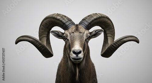 Majestic goat portrait - power and resilience - wildlife print or conservation campaign