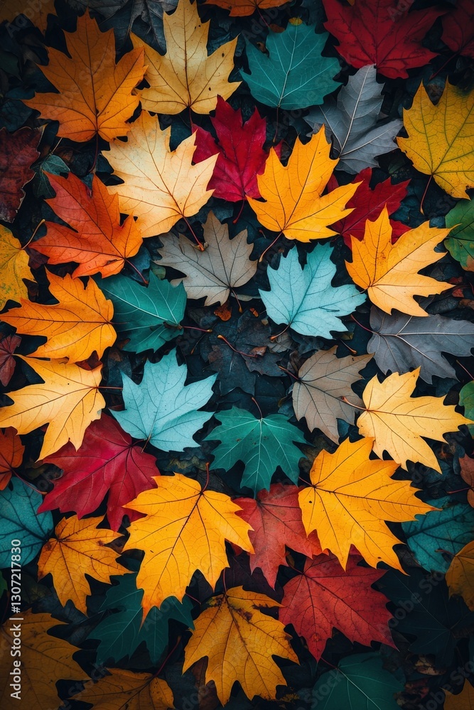 Inner peace radiating amidst swirling colorful leaves. Inner peace radiating amidst swirling colorful leaves.