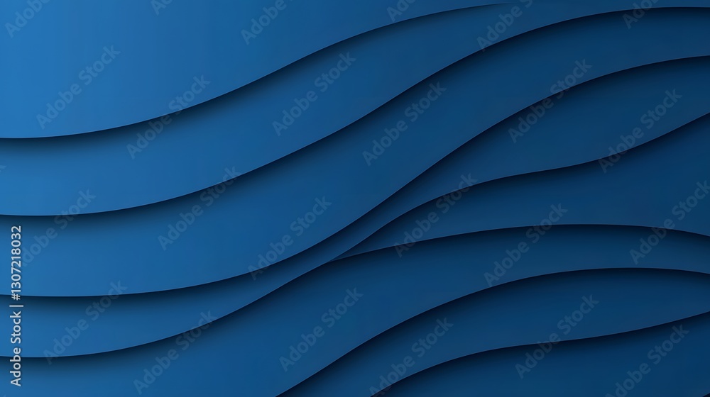 Fototapeta premium Smooth Blue Waves with Layered Curves Ideal for Backgrounds and Textures in Design Projects
