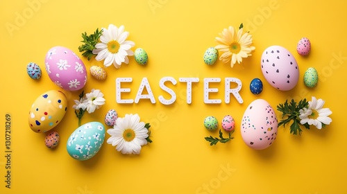 Easter poster display features the word 