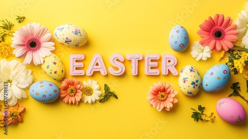  charming Easter poster display presents the word 