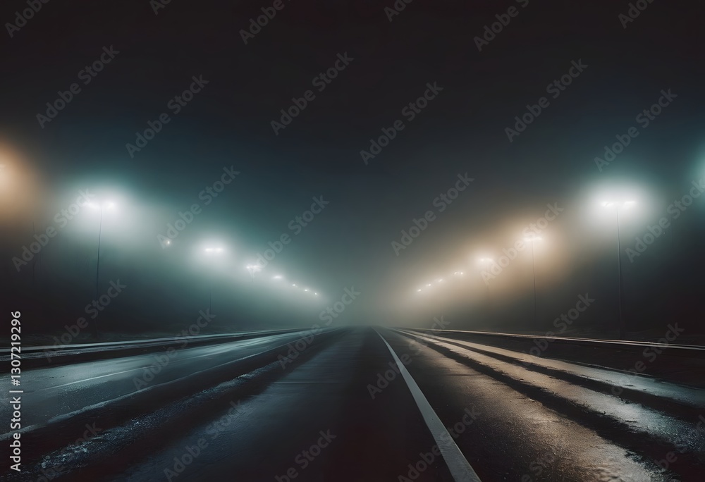 Obraz premium Minimalistic background/backdrop. Highway at night