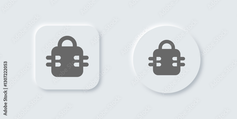 Cyber solid icon in neomorphic design style. Privacy signs vector illustration.