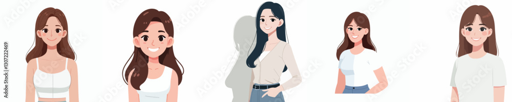 Vector set of young womenfemale, young, woman, girl, vector, set, person, character, cartoon, illustration, people, isolated, happy, adult, flat, collection, gesture, emotion, business, face, design, Vector set of young womenfemale, young, woman, girl, vector, set, person, character, cartoon, illustration, people, isolated, happy, adult, flat, collection, gesture, emotion, business, face, design,