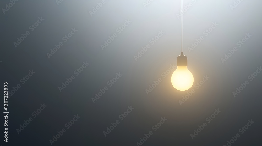 Bright light bulb hanging in calm atmosphere with soft shadows and gradients illuminating the surroundings subtly Bright light bulb hanging in calm atmosphere with soft shadows and gradients illuminating the surroundings subtly