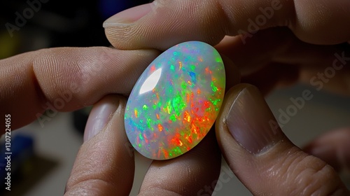 Wallpaper Mural Captivating Opal with Vibrant Flashes of Red, Green, and Blue Colors Torontodigital.ca