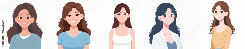 Vector set of young womenfemale, young, woman, girl, vector, set, person, character, cartoon, illustration, people, isolated, happy, adult, flat, collection, gesture, emotion, business, face, design, Vector set of young womenfemale, young, woman, girl, vector, set, person, character, cartoon, illustration, people, isolated, happy, adult, flat, collection, gesture, emotion, business, face, design,