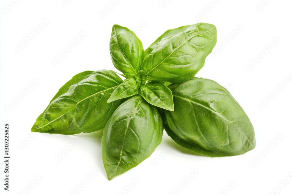 Professional stock photo of vibrant pesto sauce on a clean white background with sharp details and realistic lighting