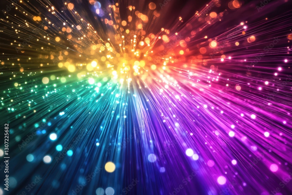 Naklejka premium Colorful burst of light rays creating a vibrant, dynamic visual experience