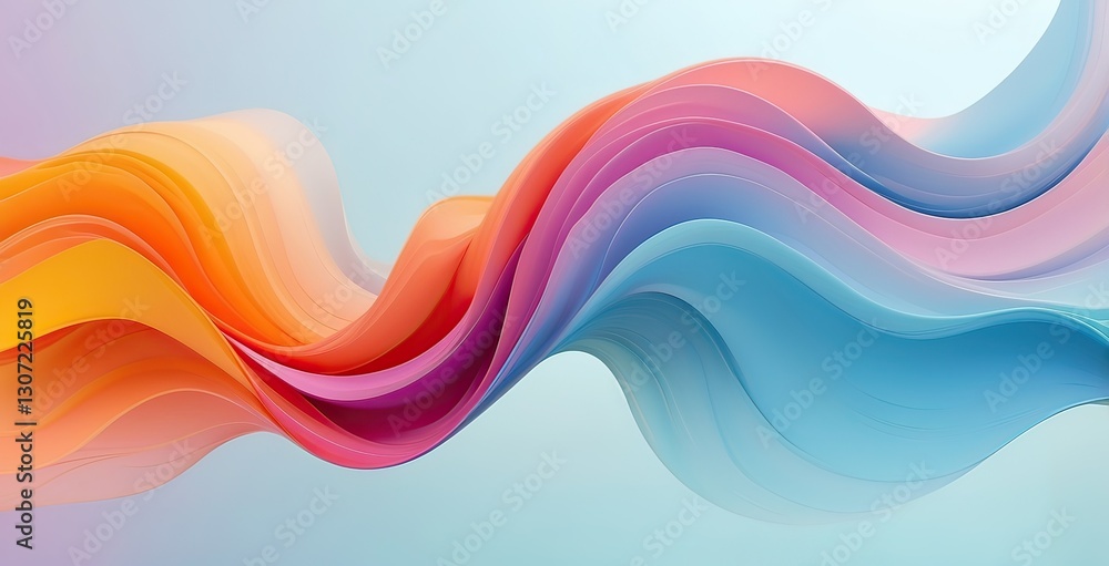 Fototapeta premium Colorful abstract wave design showcasing vibrant hues and smooth gradients in a dynamic composition, created by ai generated