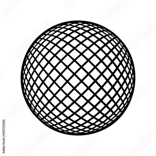 Linear globe grid. Wireframe globe isolated on white background. Vector illustration