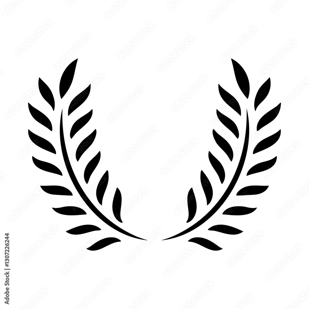 Laurel wreath icon. Circular laurel wreath. Symbol of victory and achievement. Victory symbol. Vector illustration Laurel wreath icon. Circular laurel wreath. Symbol of victory and achievement. Victory symbol. Vector illustration