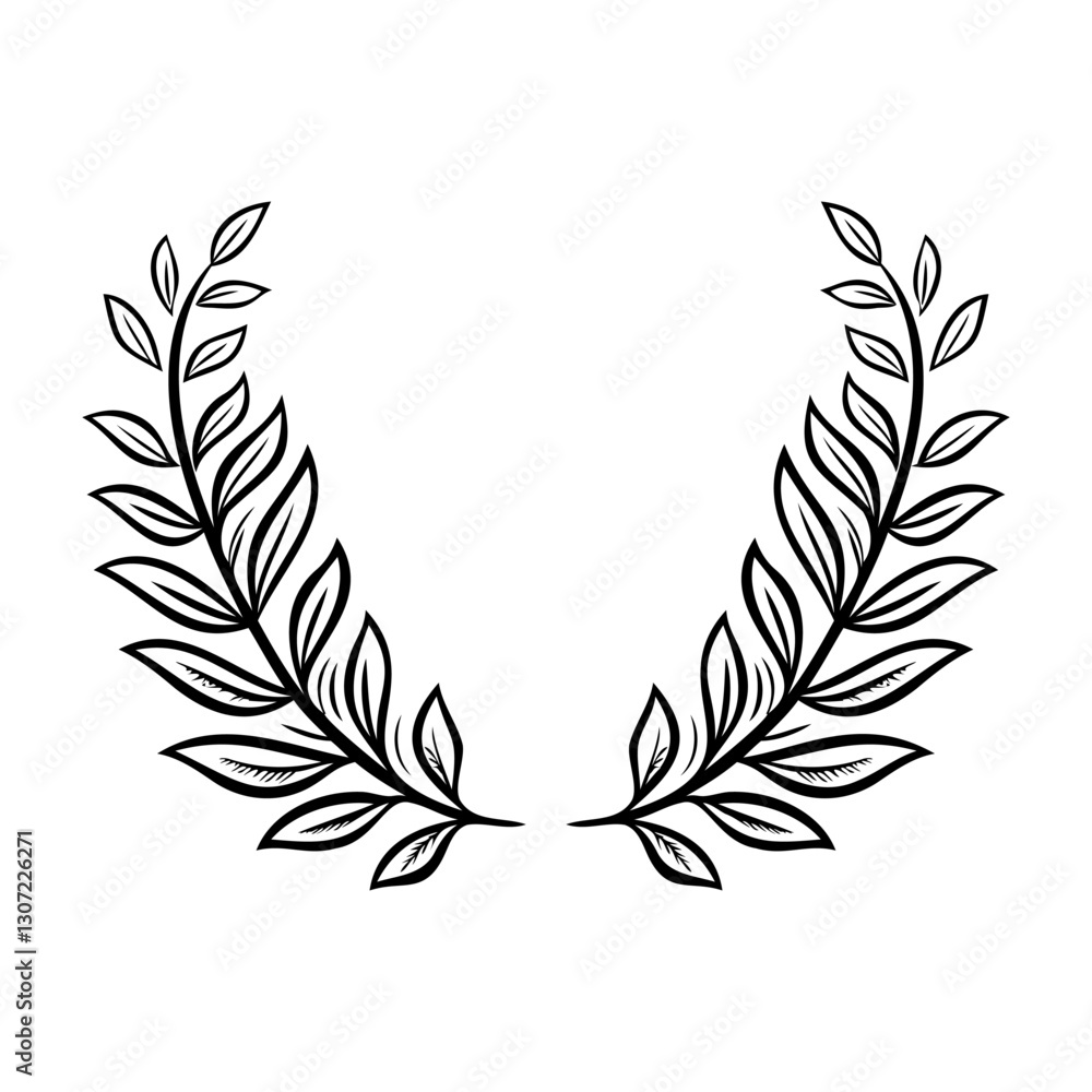 Laurel wreath icon. Circular laurel wreath. Symbol of victory and achievement. Victory symbol. Vector illustration Laurel wreath icon. Circular laurel wreath. Symbol of victory and achievement. Victory symbol. Vector illustration