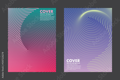 Abstract vector background with hypnotic spiral patterns on gradient background. A modern design featuring smooth lines from a vortex effect, for cover, digital artwork, annual reports.