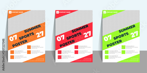 Orange, Red and Green sports and sports news publicly distribute Flyer Template