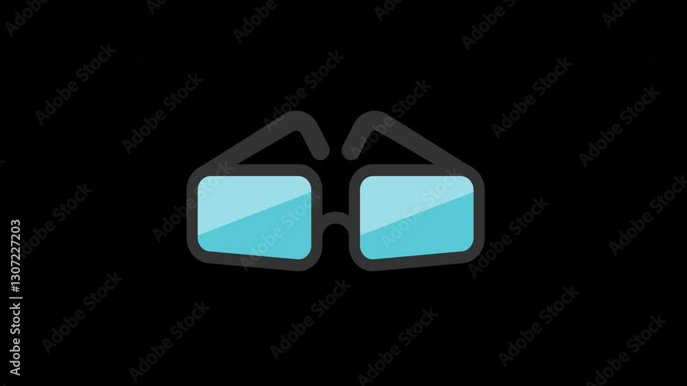 Sunglasses icon concept in a loop animation video with alpha channel Sunglasses icon concept in a loop animation video with alpha channel